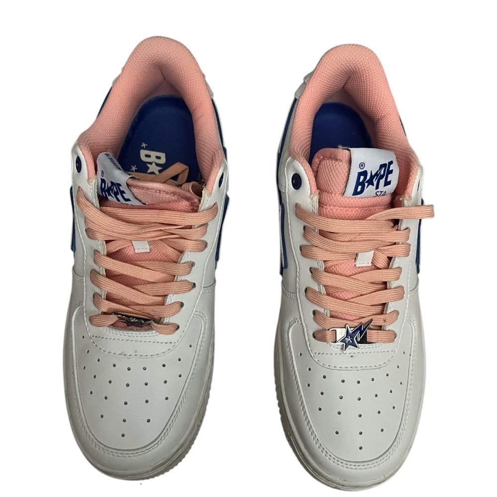 Bape men Sneakers in White and Peach